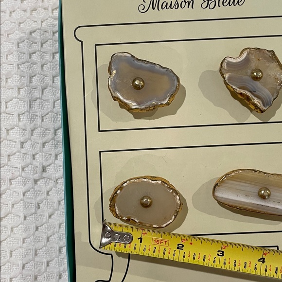 Agate Stone Drawer Knobs - Brown and Gold - Picture 5 of 5